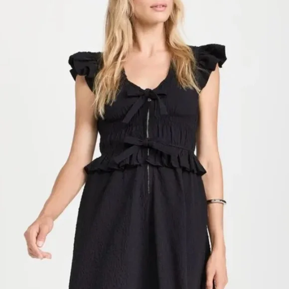 Sea NY New York Regina Seersucker Flutter Sleeve Dress - Small - Picture 2 of 4